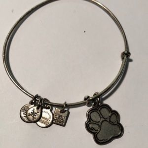 Alex and Ani Paw Print Silver Bangle